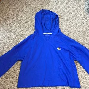Blue champion cropped hoodie